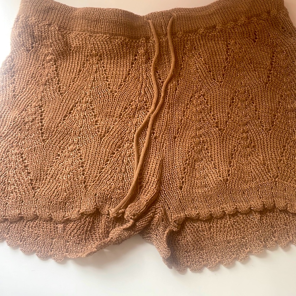 Crochet swim shorts cover up